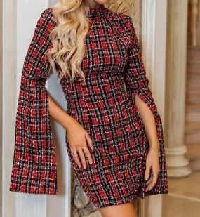 Women Collage long-sleeved split collar pencil skirt