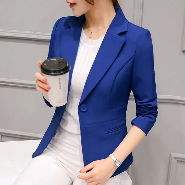 Women Formal Blazers Lady Office Work Suit Jackets  Slim fit